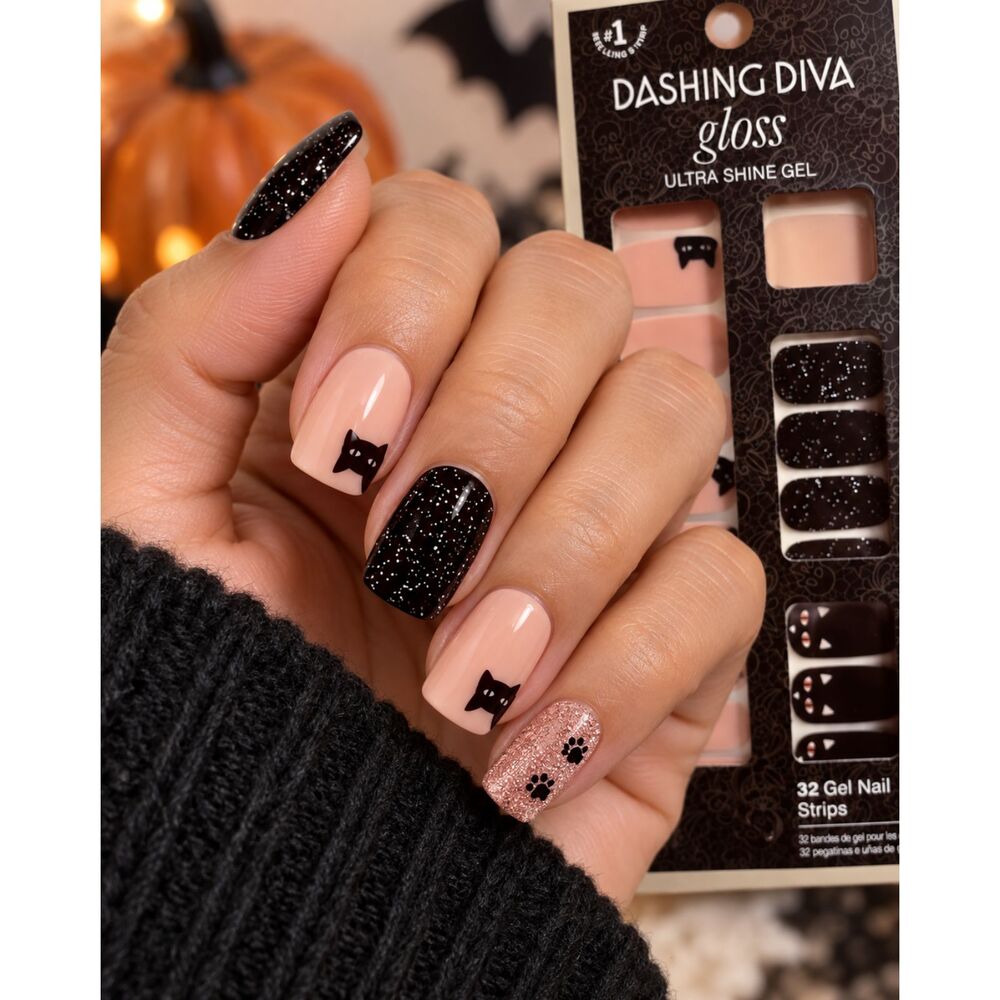 Dashing Diva Gloss Later Witches 32 Halloween Gel Nail Strips NWT
